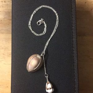 Double shell pendant necklace